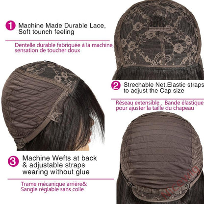 Brown Mixed Gold Highlight Straight Wigs