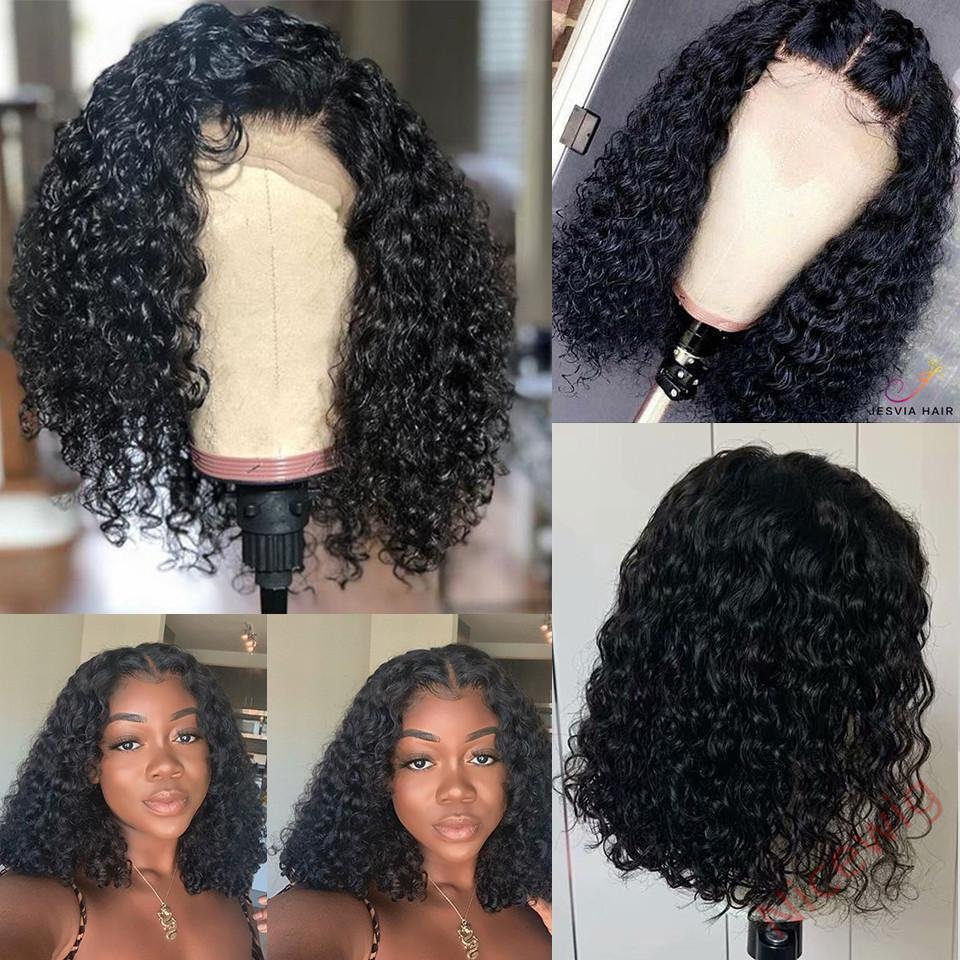 Centre Parting Curly Wig Short Bob Hair